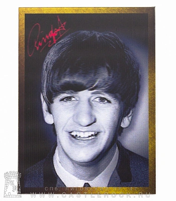 магнит прямоугольный 3d beatles ringo starr (ч/б, голограмма)