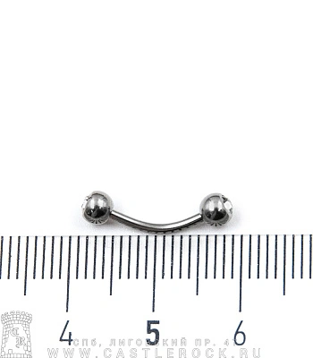 Микробанан Сталь с Шариками со Стразами (прозрачными) 1,2 х 10 х 4/4