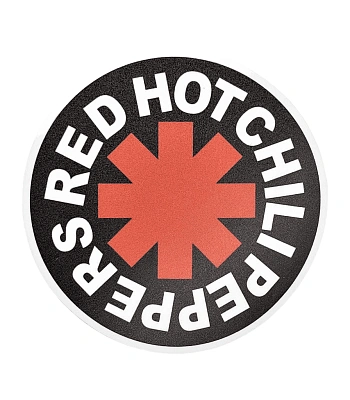 наклейка виниловая red hot chili peppers (лого, черная, круглая)