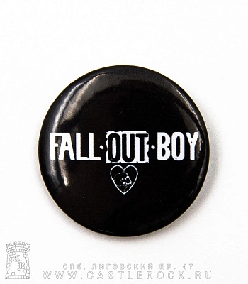 значок fall out boy (лого, сердце)