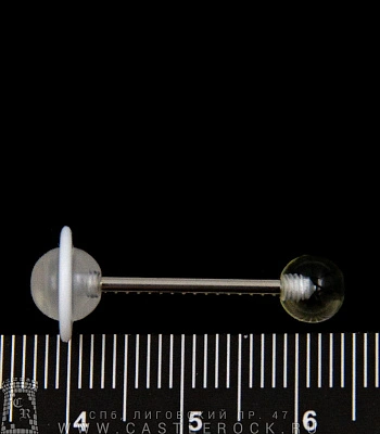 Штанга Сталь с Акриловыми Шариками Сатурн (прозрачными) 1,6 х 16 х 6/10