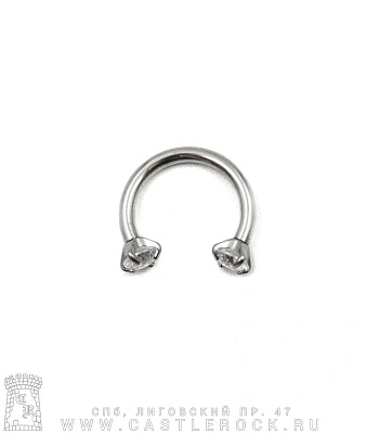 Циркуляр с Внутренней Резьбой Сталь со Стразами 1,2 х 8 х 3/3