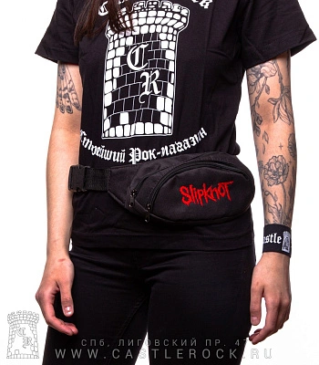 сумка на пояс с вышивкой slipknot (надпись)