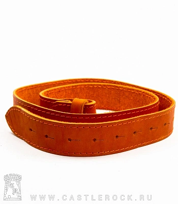 ремень кожаный полотно без пряжки (рыжий, прострочка)