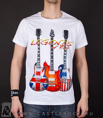 футболка гитары "legends of rock" (белая)