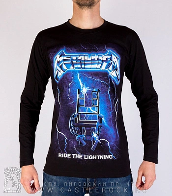 футболка metallica "ride the lightning" (принт большой) д/р