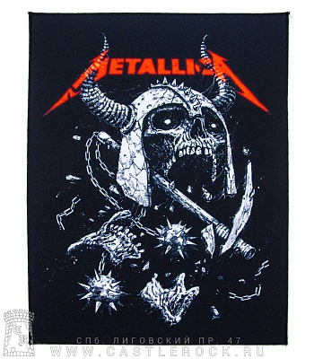 нашивка на спину metallica (череп викинга)