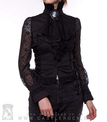 блуза ажурная винтажная с камеей punk rave