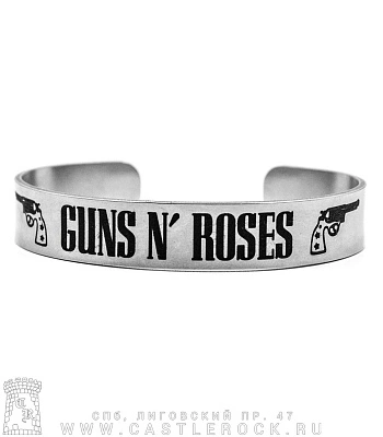 браслет стальной с гравировкой guns'n'roses