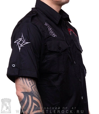 рубашка с коротким рукавом metallica (вышивка)