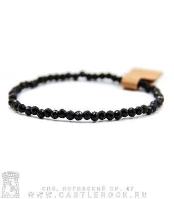 браслет из натурального камня шпинель черная (3 мм)