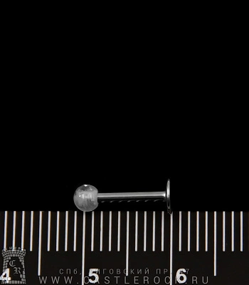 Лабрет Сталь с Акриловым Шариком с Блестками (прозрачным) 1,2 х 8 х 3