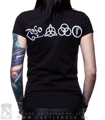 женская футболка led zeppelin (дирижабль ч/б)