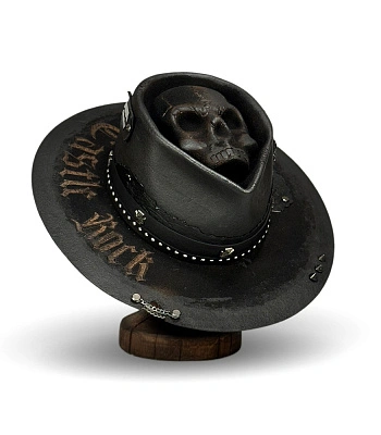 шляпа фетровая jack black castle rock (череп, черная)