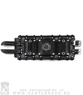 напульсник кожаный стимпанк черный (bspkv-4) цветок папоротника