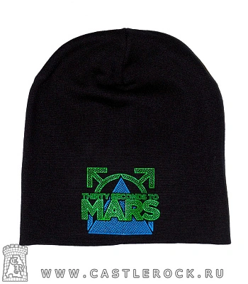 шапка 30 seconds to mars (сине-зеленый принт)