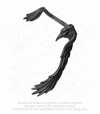 серьга кафф alchemy gothic (алхимия готик) e355 raven ear-wing