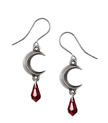 серьги alchemy gothic (алхимия готик) e477r tears of the moon-red