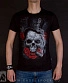 футболка череп в цилиндре с сигарой и розы (светится)
