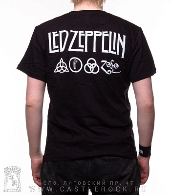 футболка led zeppelin (группа, синий фон)