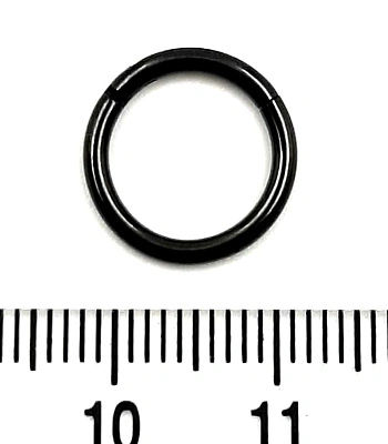 Сегментное Кольцо Кликер Сталь Черное 1,6 х 10