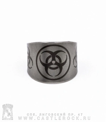 кольцо сталь с гравировкой biohazard (безразмерное)