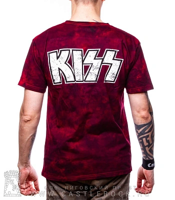 футболка kiss "let me go, rock'n'roll" (варенка, бордовая)