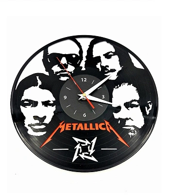 часы настенные винил metallica (группа, надпись красная)
