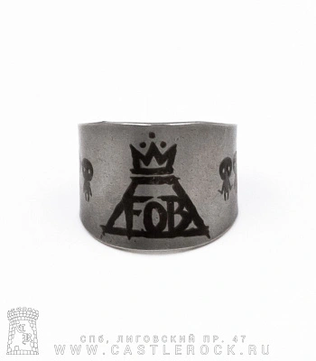 кольцо сталь с гравировкой fall out boy (безразмерное)