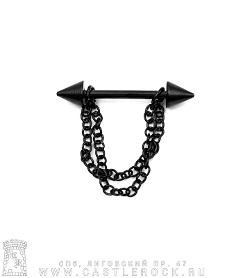 Штанга Сталь Черная с Шипами и Цепями 1,6 х 15 х 5/5