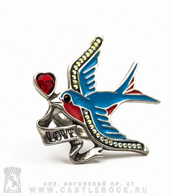 кольцо alchemy gothic (алхимия готик) ulfr4 swallow love