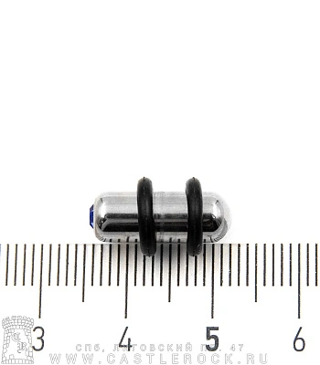 Плаг Сталь со Стразом (синим, с резинками) 6 мм