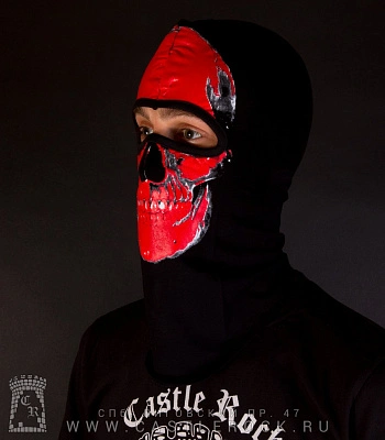 шапка балаклава череп человека (красный)