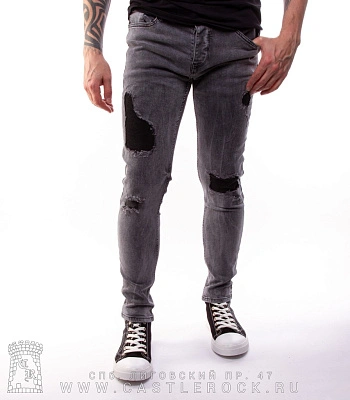 джинсы серые (протертые)