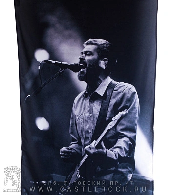 постер тканевый сплин а. васильев (ч/б, с микрофоном)