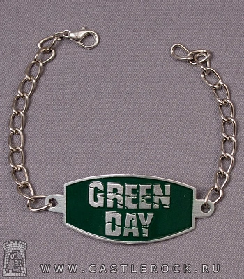браслет на цепочке green day (зеленый)