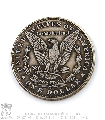 монета сувенирная крупная e pluribus unum (скелет и девушка 1881)