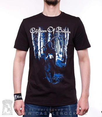 футболка children of bodom (смерть, принт синий)