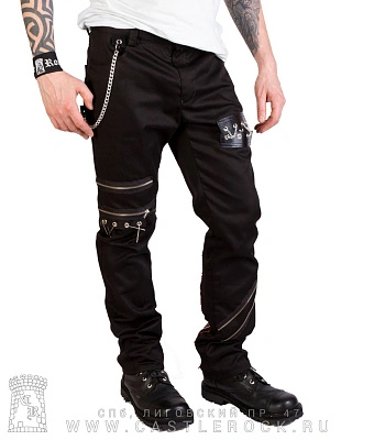 брюки комбинированные (цепи, молнии, булавки, клетка)