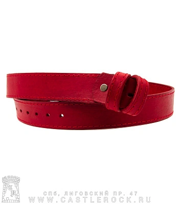 ремень кожаный полотно без пряжки (красный)