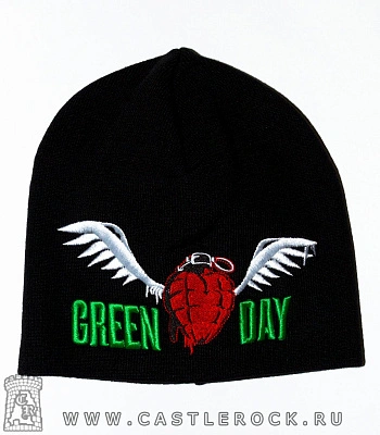 шапка с вышивкой green day