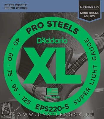 струны d'addario стальные для бас-гитары eps220
