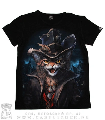 футболка детская кот охотник (светится)