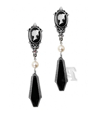 серьги alchemy gothic (алхимия готик) e300 coffin drop cameos