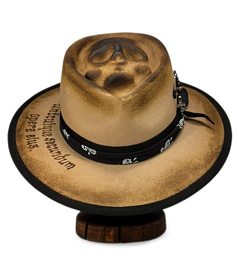 шляпа фетровая jack skull (череп, бежевая)