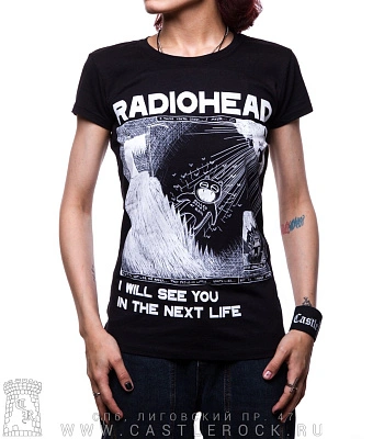 женская футболка radiohead "i will see you in the next life"