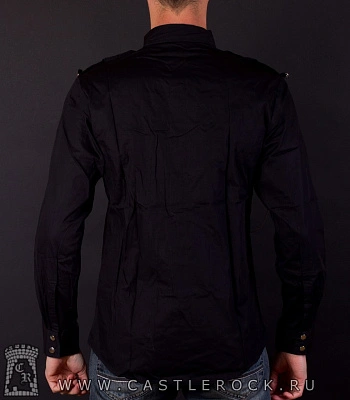 рубашка с длинным рукавом без рисунка (цепочка с карабинами, два кармана)