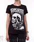 женская футболка exploited (череп ч/б, потертый)