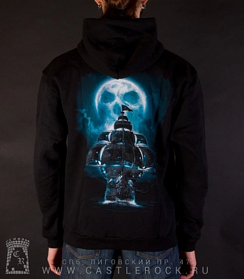 балахон на молнии веселый роджер и корабль "jolly roger"