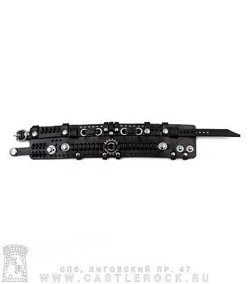 напульсник кожаный стимпанк черный (bspk-8)